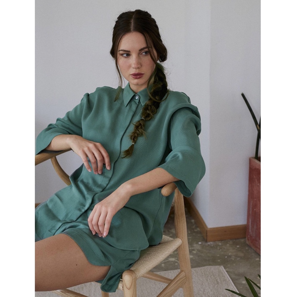 NAP Turn Down Collar Shirt in Lake Blue